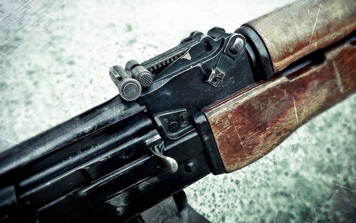 Close-up of an AK-47 rifle
