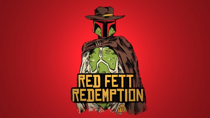Boba Fett from Star Wars in Red Dead Redemption style