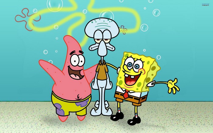 SpongeBob SquarePants, Patrick Star, and Squidward Tentacles