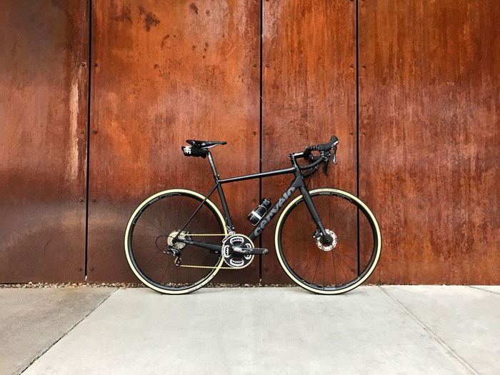 Cervelo Road Bike Against Rusted Metal Wall