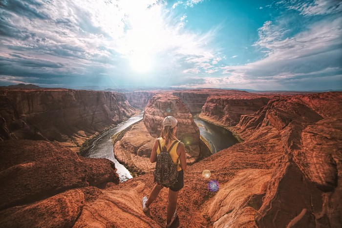 Woman at Horseshoe Bend Overlook
