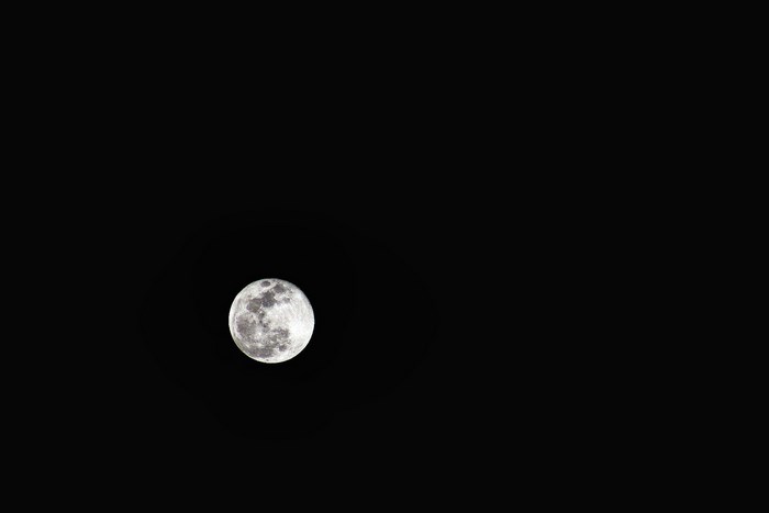 Full moon in a dark sky