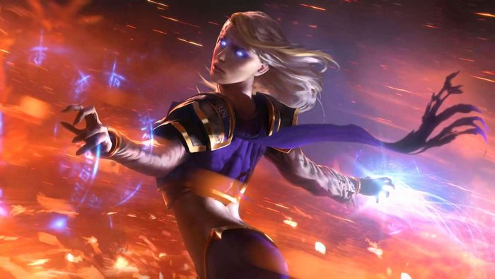 Jaina Proudmoore from Warcraft casting a spell