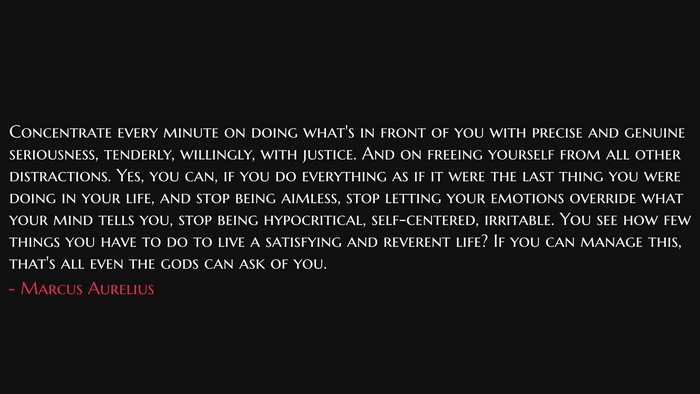 Marcus Aurelius Quote on Concentration and Self-Control