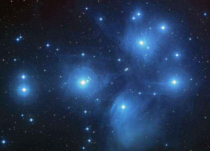 The Pleiades star cluster in space 4K