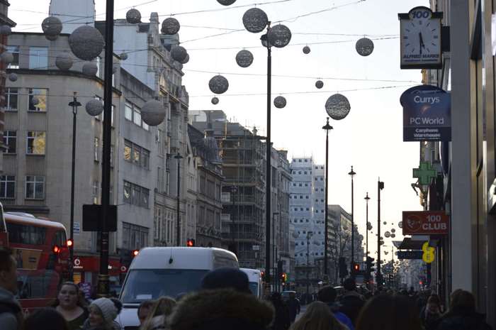 Oxford Street London with Christmas Decorations