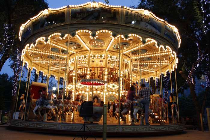 Carousel in Alameda Central, Mexico City 4K