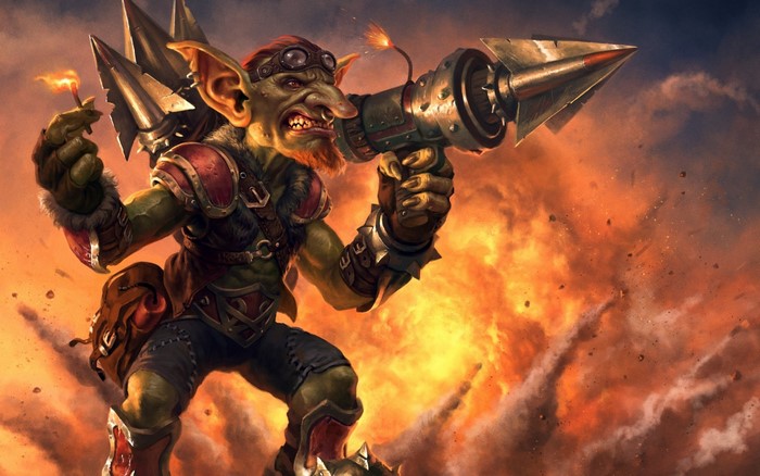 Goblin with rocket launcher from Hearthstone
