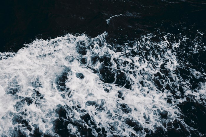 Black Sea Foam and Waves from Above