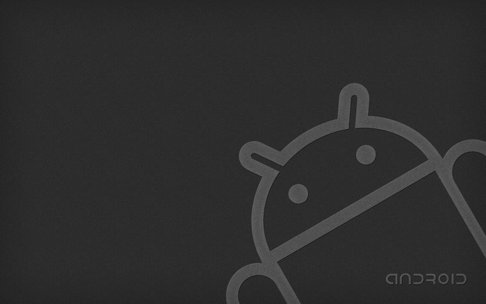 Android logo on a dark gray background