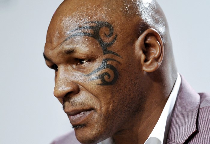 Mike Tyson with face tattoo