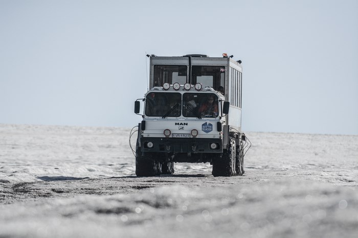 MAN truck for "Into the Glacier" tour on a glacier