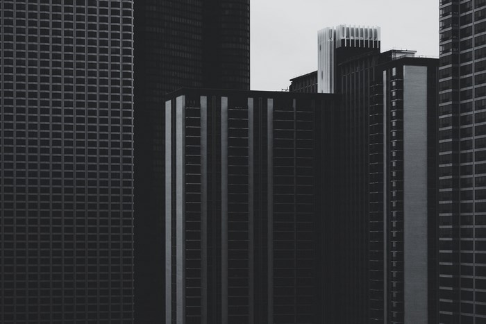 Monochromatic skyscrapers in a city skyline