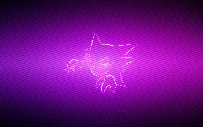Haunter from Pokemon on a purple background