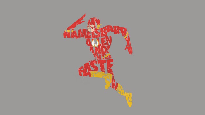 The Flash from DC Comics typography artwork