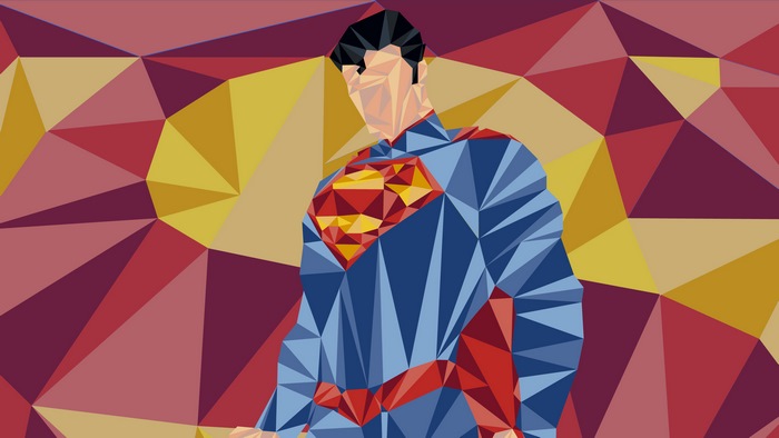 Superman low poly artwork 4K