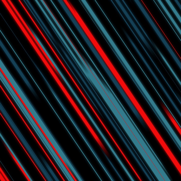 Abstract diagonal red and blue lines on black