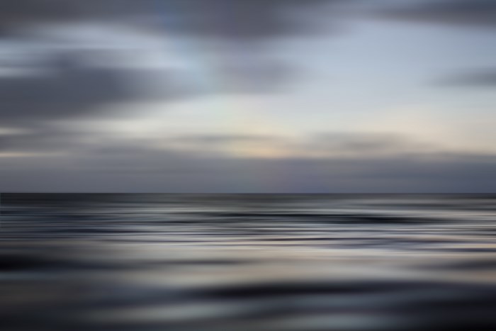 Blurry Ocean and Sky at Dusk