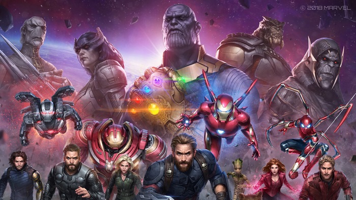 Avengers: Infinity War Characters and Thanos Artwork
