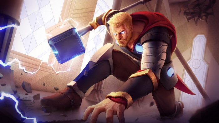 Thor from Marvel with Mjolnir