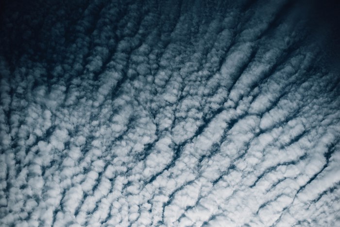 Abstract pattern of clouds in a blue sky