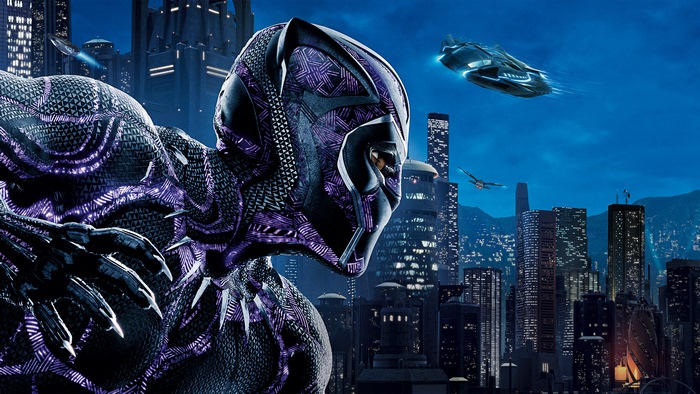 Black Panther in Vibrant Purple Suit 4K