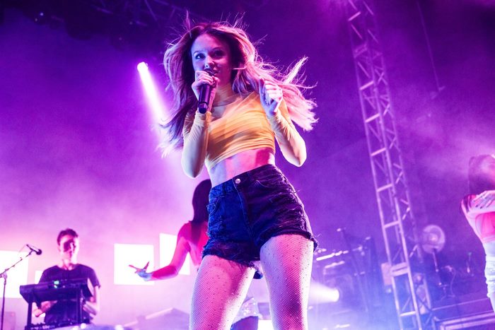 Zara Larsson performing live on stage