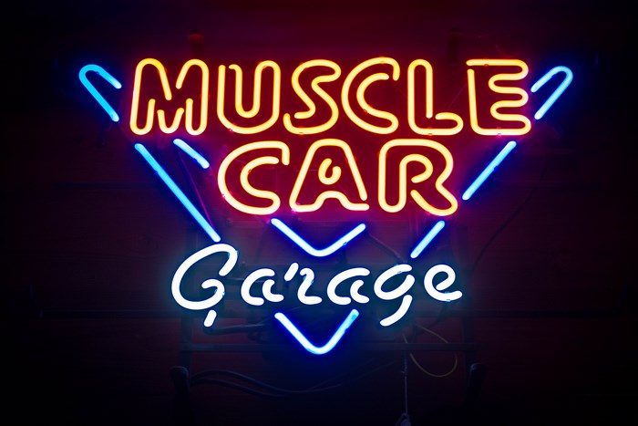 Muscle Car Garage Neon Sign
