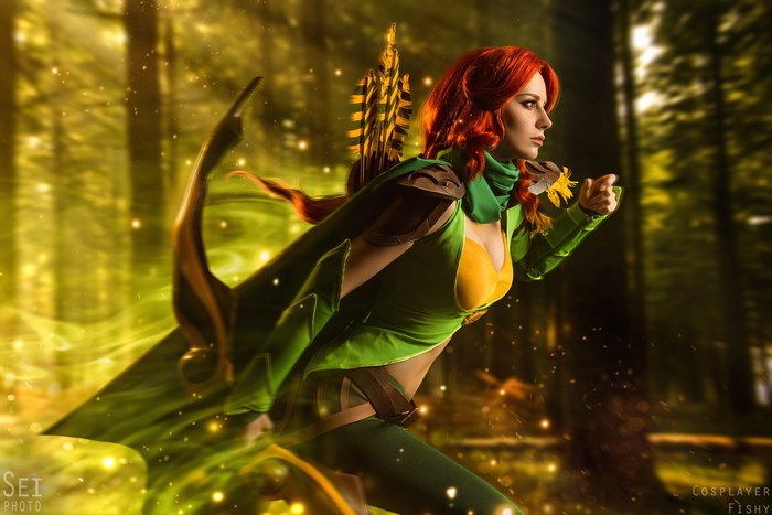 Windranger Cosplay from Dota 2 in Forest