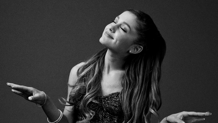Ariana Grande in monochrome portrait