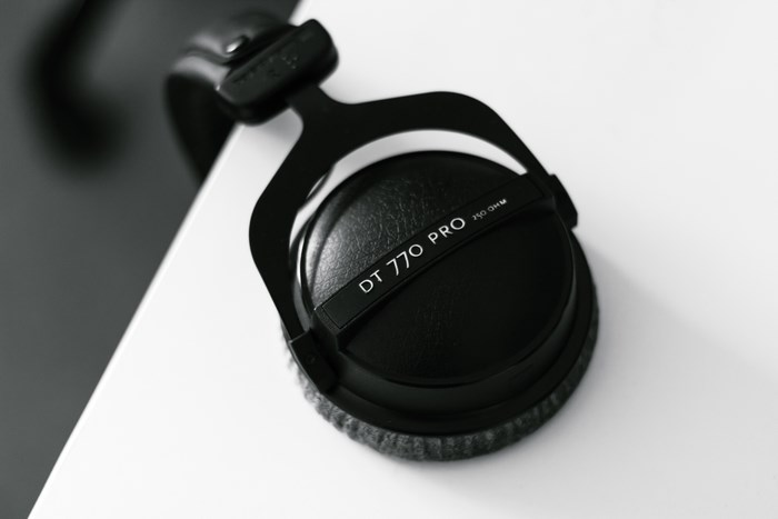 Beyerdynamic DT 770 PRO headphones on a white surface