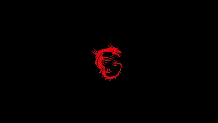 Red MSI dragon logo on black background