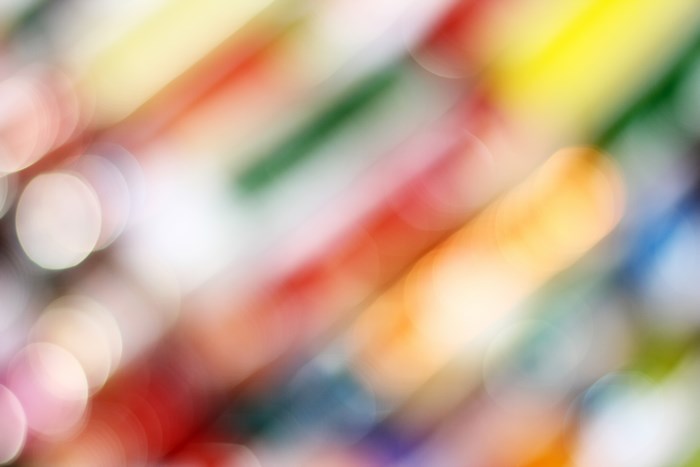 Abstract colorful bokeh pattern of crayons