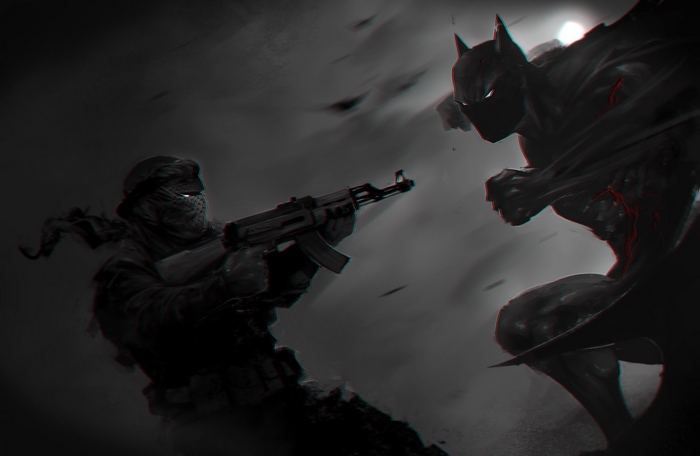 Batman vs. Soldier with AK-47