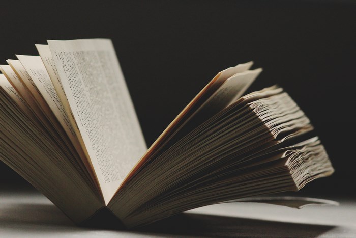 Open book with pages fanned out