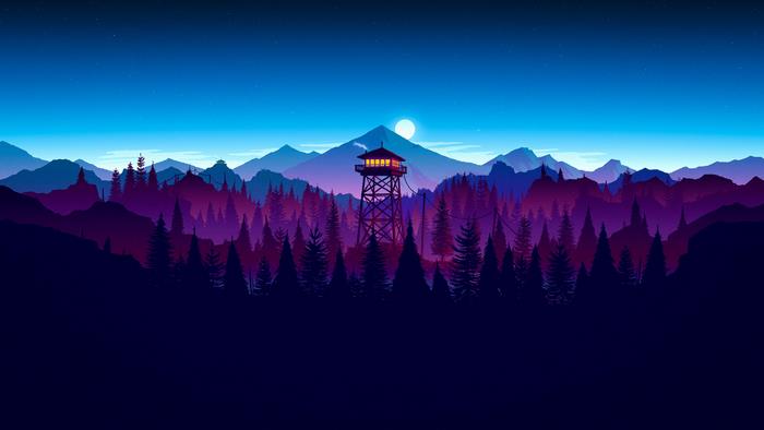 Firewatch Tower Amidst Mountains at Sunset 4K