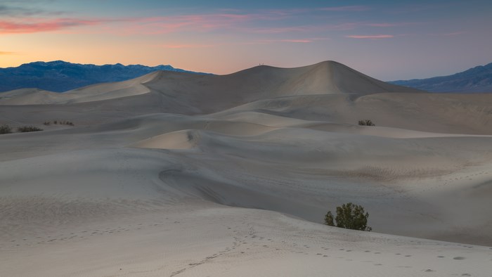 Sand dunes at sunrise in Nevada