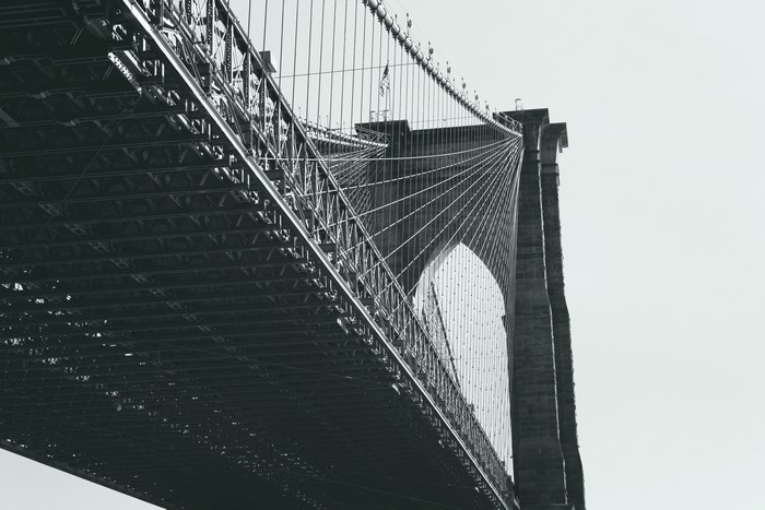 Brooklyn Bridge Architecture in Black and White