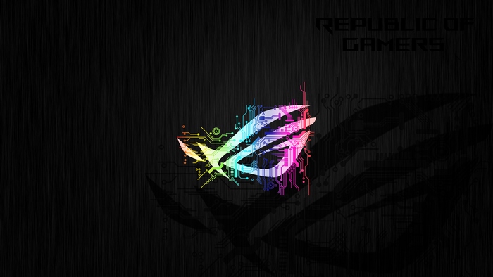 Republic of Gamers logo with circuit board design