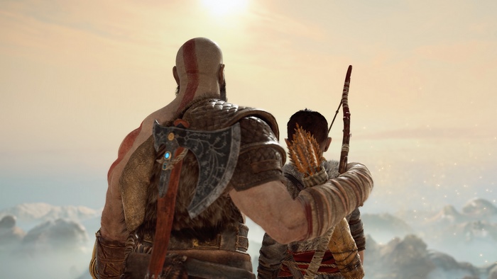 Kratos and Atreus from God of War 4K