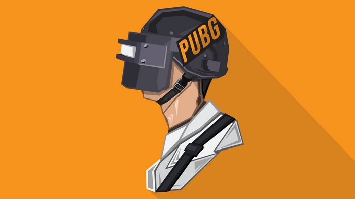 PUBG character with helmet and white shirt