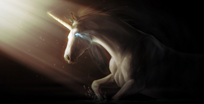 Unicorn in Dramatic Light