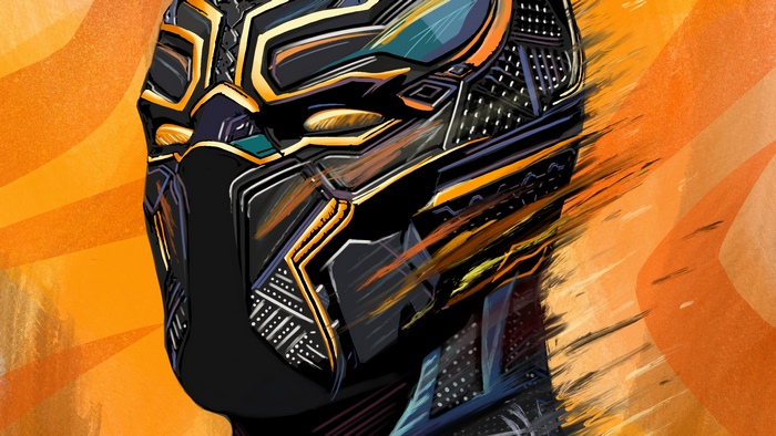 Black Panther mask digital art