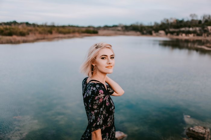 Girl by the lake