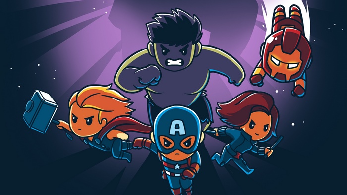 Avengers: Iron Man, Hulk, Black Widow, Captain America, Thor