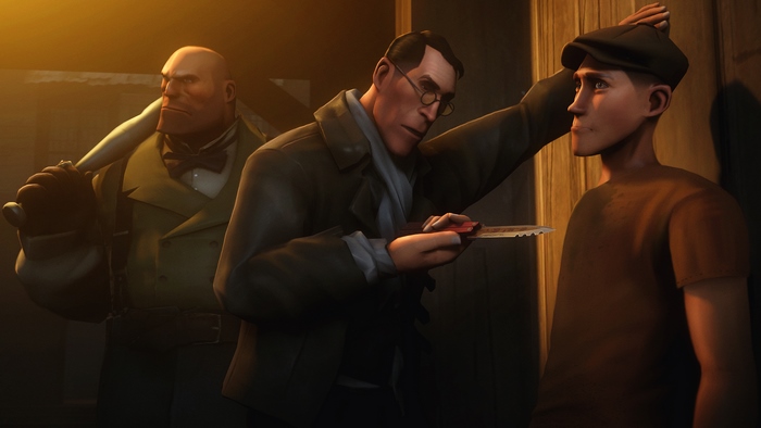 Scout, Medic, and Heavy from Team Fortress