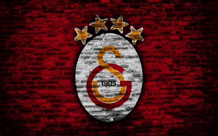 Galatasaray S.K. logo with stars on brick wall