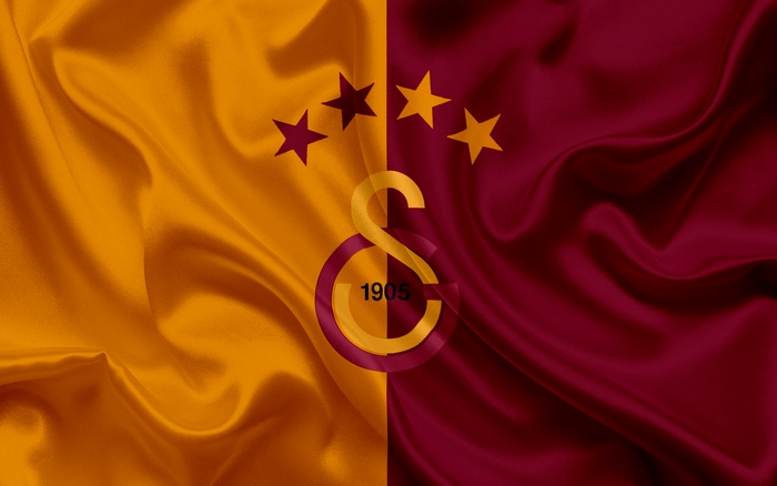 Galatasaray S.K. logo on a silky flag
