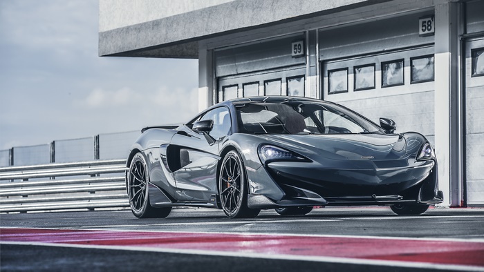McLaren 600LT Supercar on a Racetrack