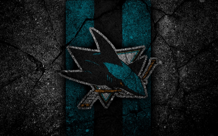 San Jose Sharks Logo on Cracked Surface